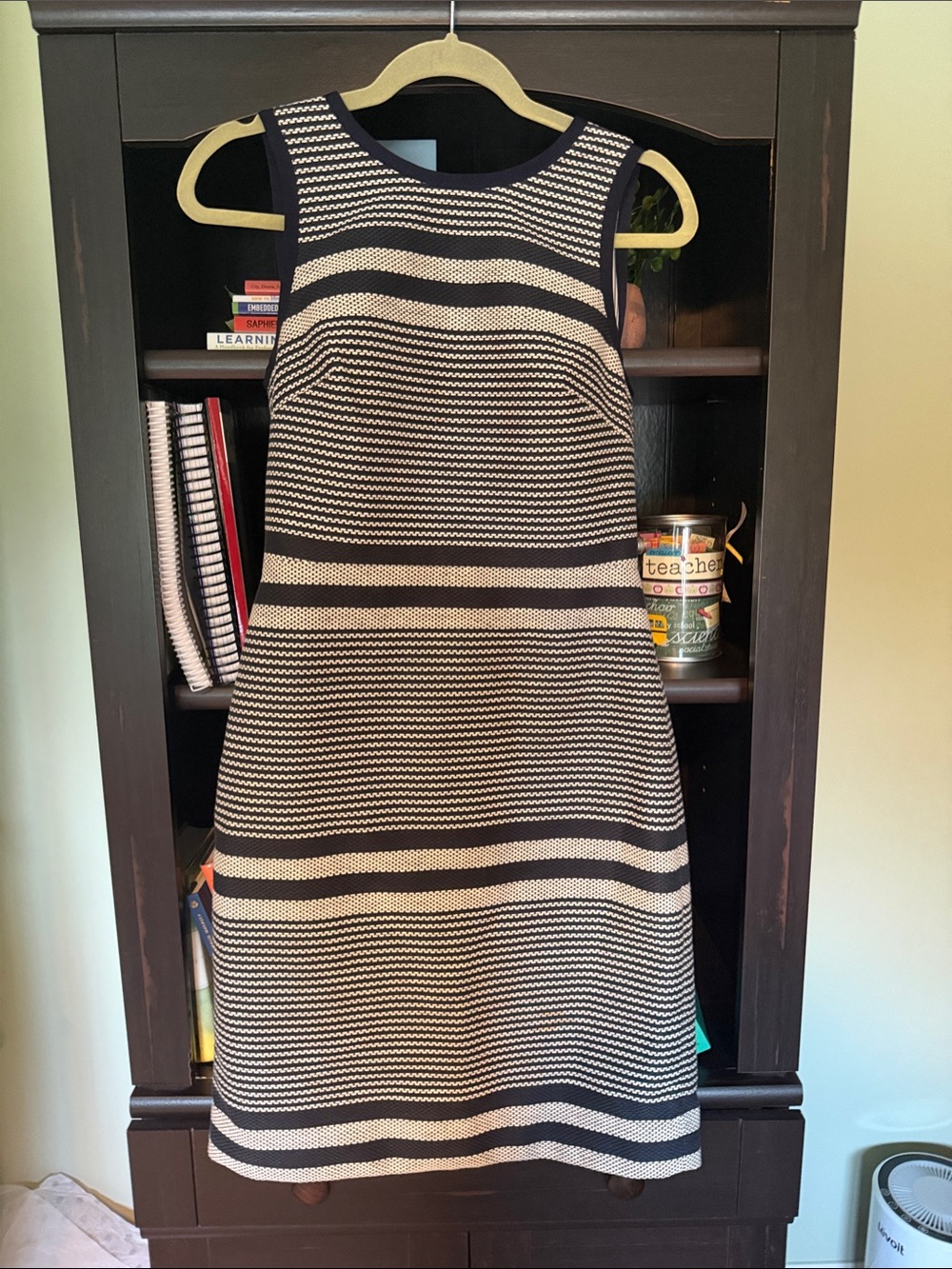 J Crew Sleeveless Striped Knit Midi Dress - Navy & White